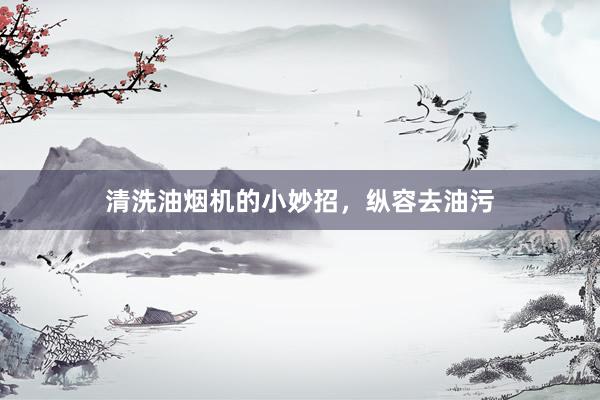 清洗油烟机的小妙招，纵容去油污